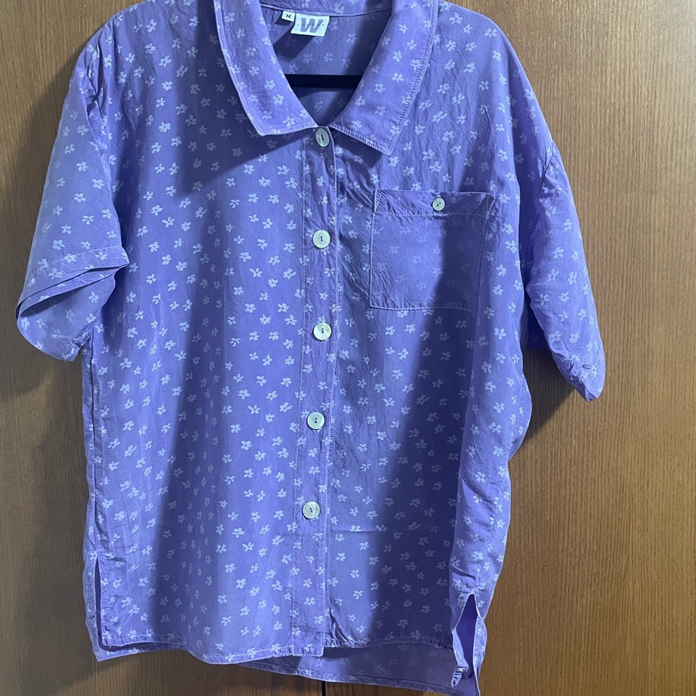 Johnny W Purple Floral Top M